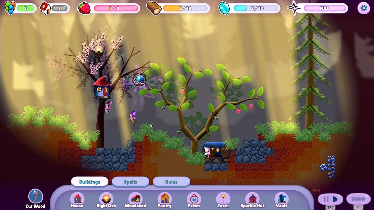 A screenshot from Glittermitten Grove